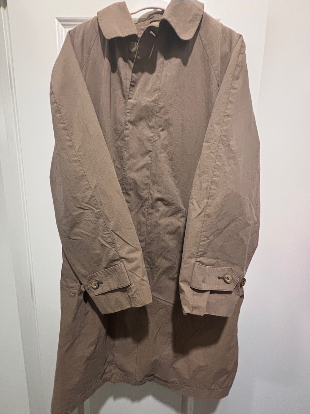 Vintage 80s London Fog Men’s Single Breasted Trench Coat Size S Light Brown